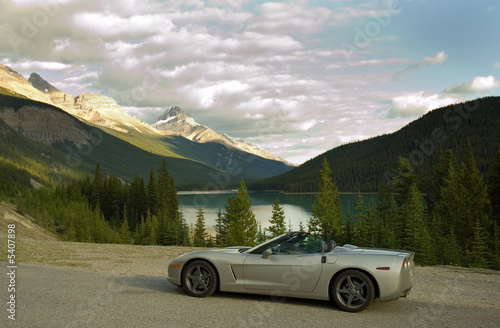 sports car in the mountains