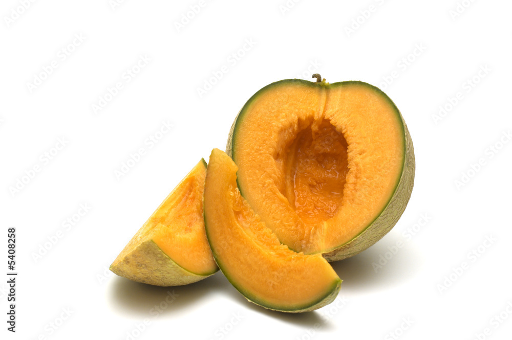 fresh melon on white background