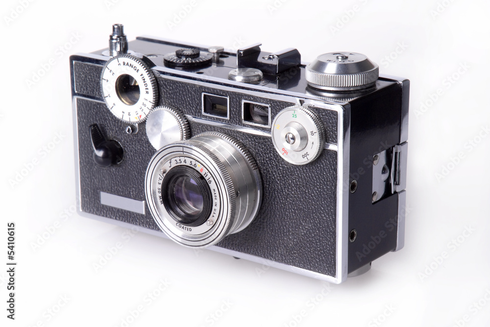 Side view of classic film rangefinder camera