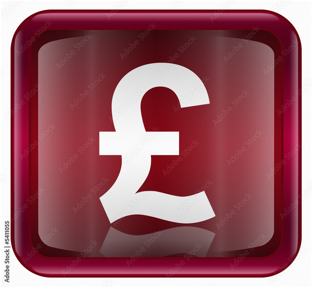 Obraz premium Pound icon red, isolated on white background