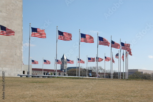 Flags at Base of Washington Monument