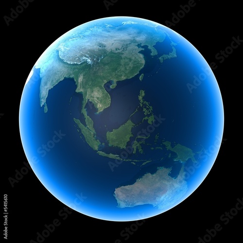 Planet Earth featuring Asia and Oceania