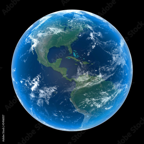 Fototapeta Naklejka Na Ścianę i Meble -  Earth - America with Clouds
