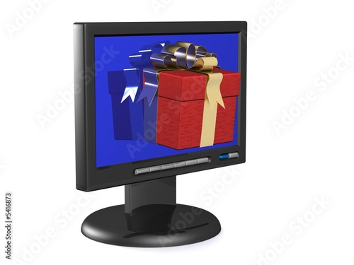 The monitor and gift box. 3...