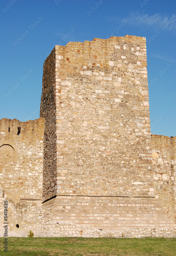 Tower of old castle Smederevo on Danube in Serbia Europe
