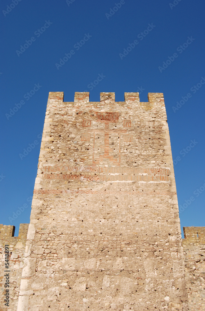 Tower of old castle Smederevo on Danube in Serbia, Europe