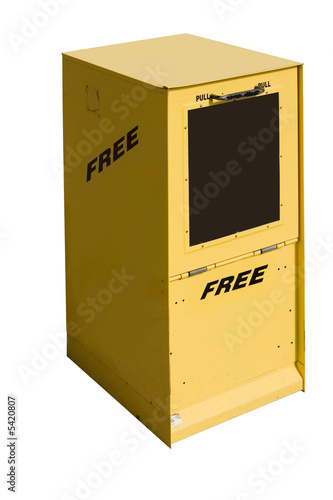 yellow newspaper box 