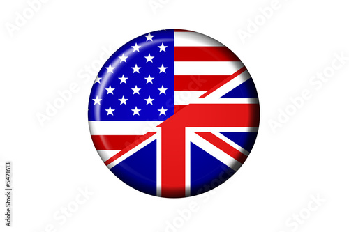USA & UK Flaggen Knopf