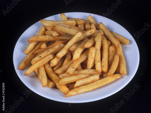 Fries on a white plate