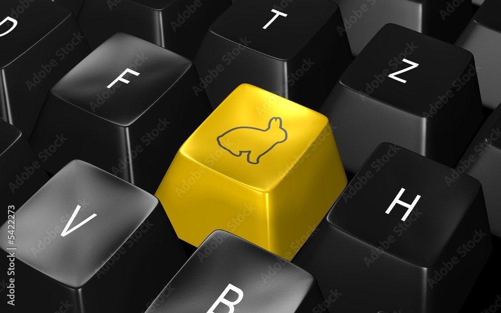 Obraz premium tastatur ostern mit hase