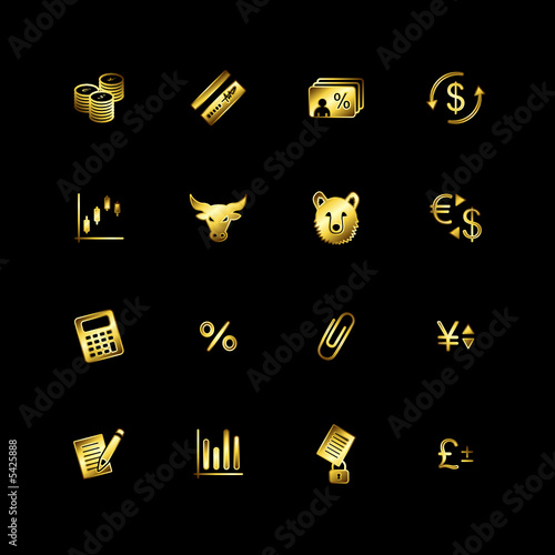 Gold finance icons