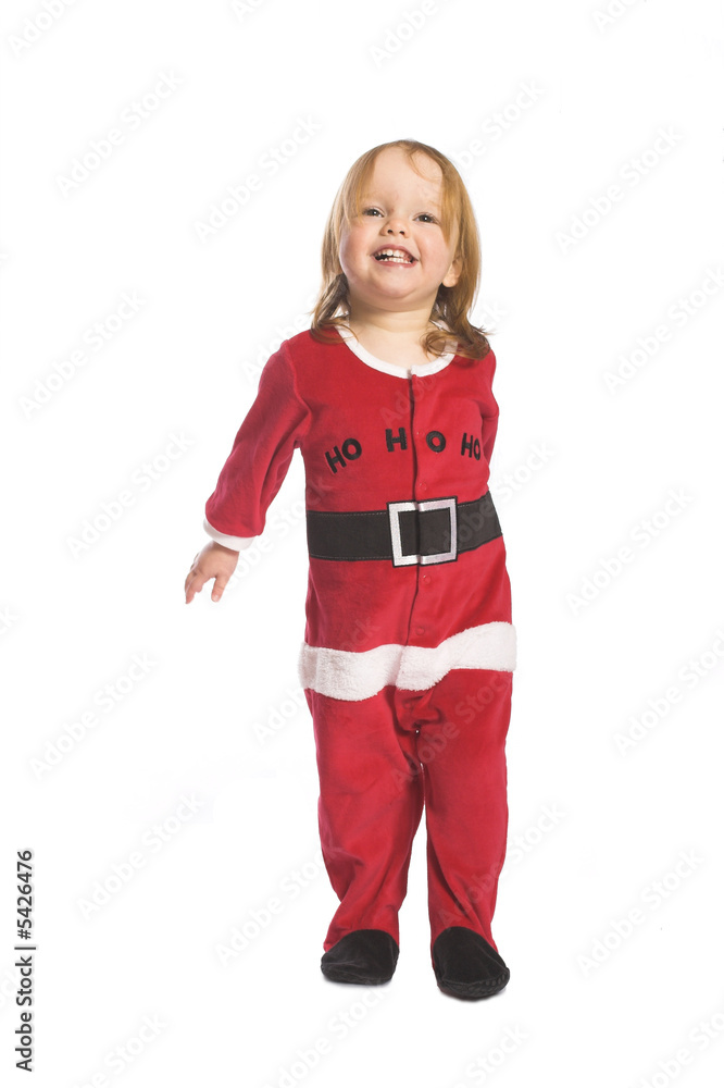 Child in santa pyjamas Child in santa pyjamas