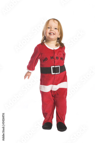 Child in santa pyjamas