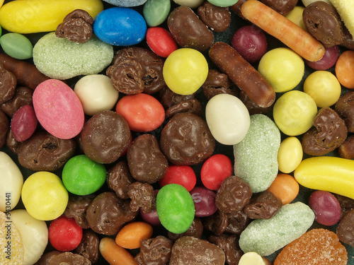 Candies as a background, close-up.