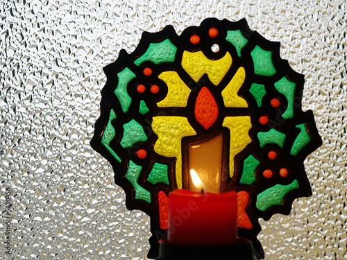 Christmas tree candle light, close-up