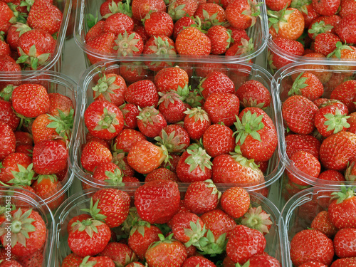 Strawberries in a boxes, close-up