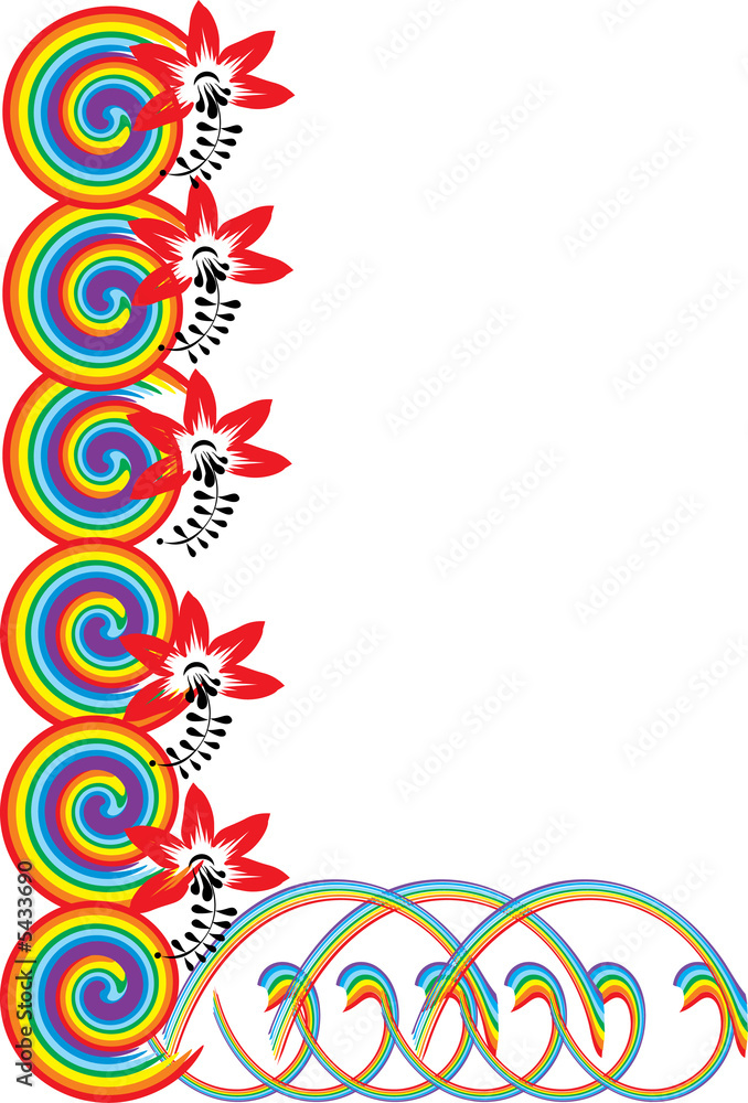 flower and rainbow ornament flower and rainbow ornament