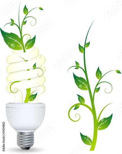 Ampoule avec plante qui pousse, image vectorielle