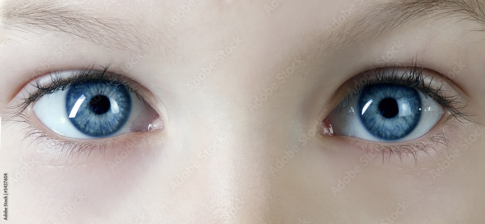 Fototapeta premium macro shot of children's blue eyes