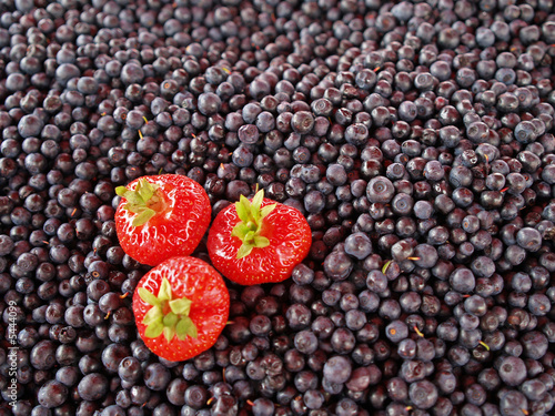 Bilberries (Vaccinium myrtillus) in the market, close-up