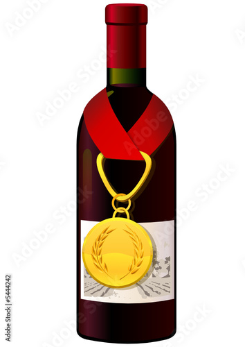 Bouteille de vin médaillée