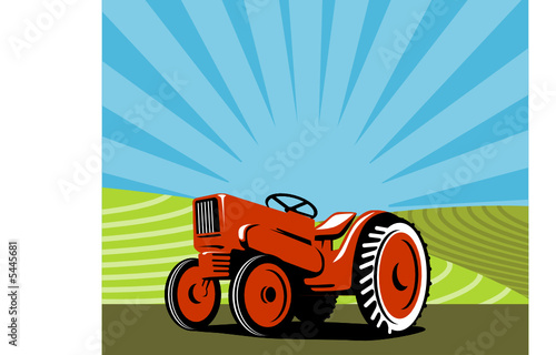 Tractor with farmland 