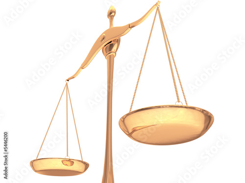 gold scales isolated on white