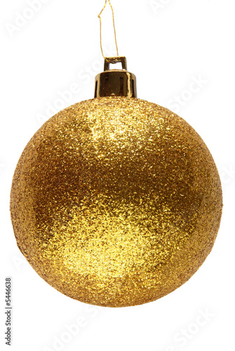 Gold glitter Christmas bauble ball.