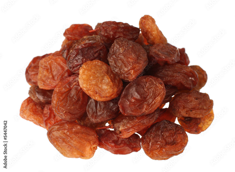 Group browh raisin isolated on white background