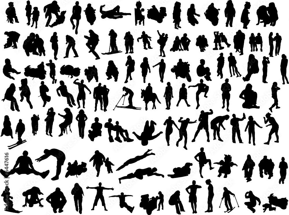 100 silhouettes of the people