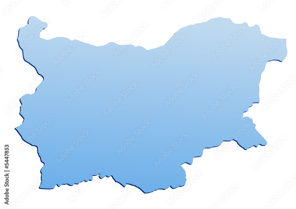 Carte de la Bulgarie bleu