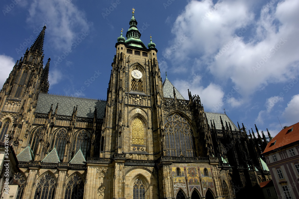 St.Vitus Church in Prague on a bright and sunny day