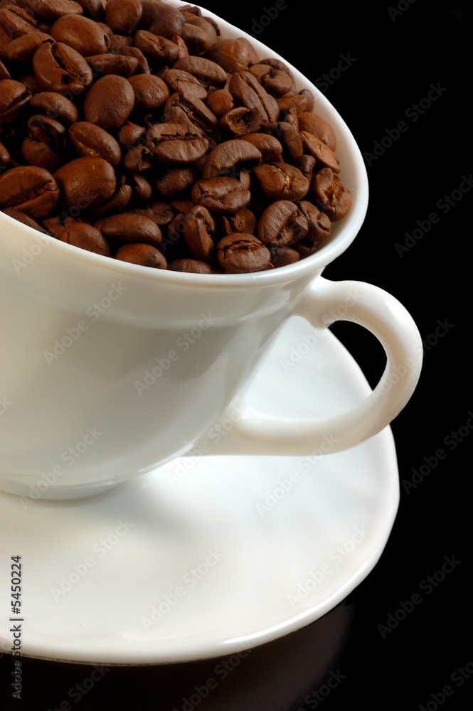 Cup of coffee on black background Cup of coffee on black background