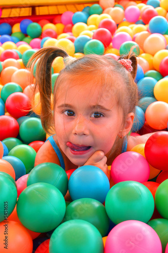Baby play with coloured balls