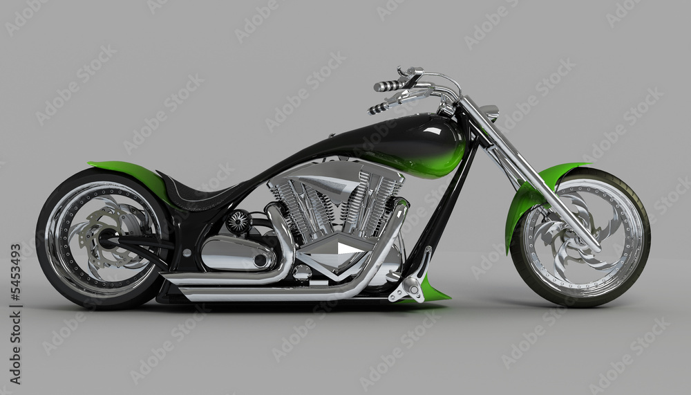 Naklejka premium macho custom bike or motorcycle side view