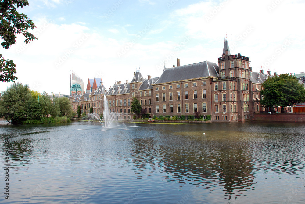 The house of parliament in the Hague, city in the netherlands.