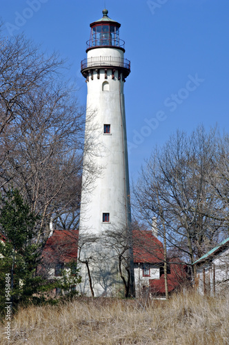 Grosse Point Lighthouse on Lake Michigan in Evanston Illinois.