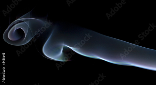 blue smoke curling