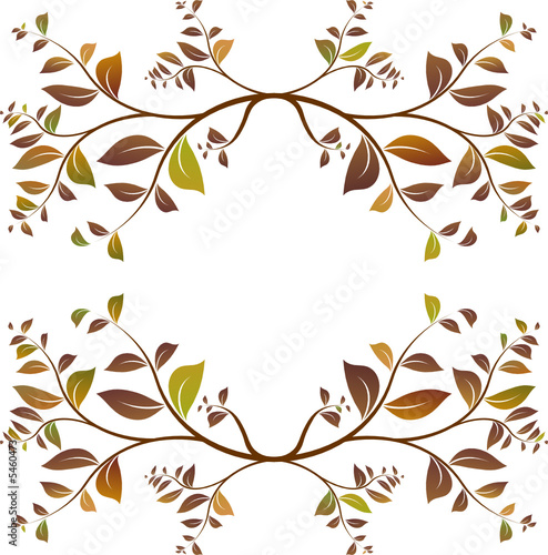 vecteur - bordure arbre d'automne
