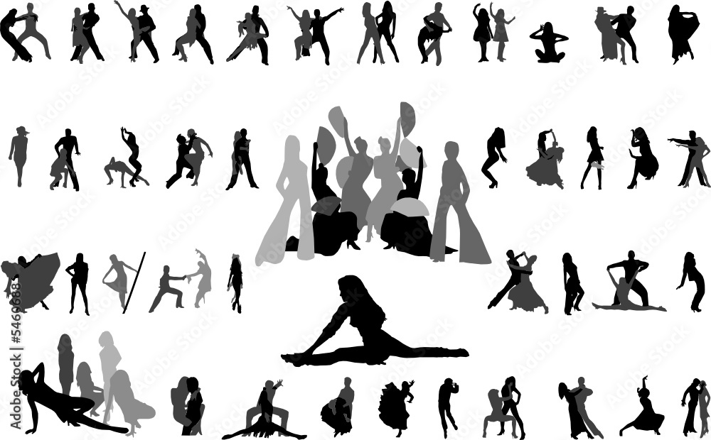 Dancing. Vector silhouettes for your design. Part 1
