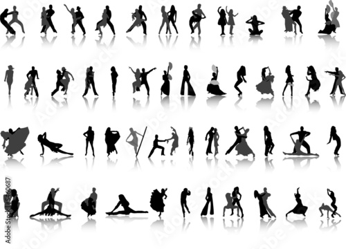 Dancing. Vector silhouettes for your design. Part 2