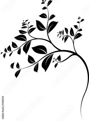 vecteur - arbre ou plante noir
