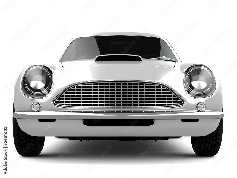 Silvery Classical Sports Car