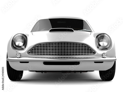 Silvery Classical Sports Car