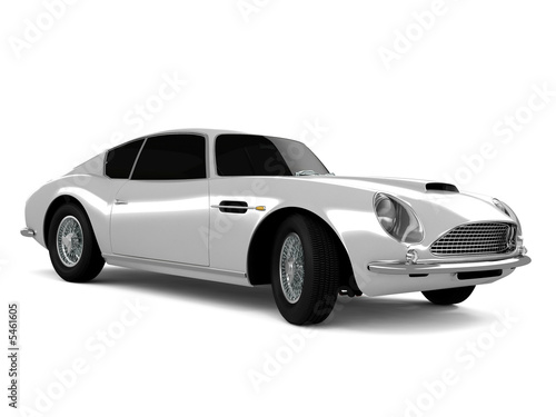 Silvery Classical Sports Car