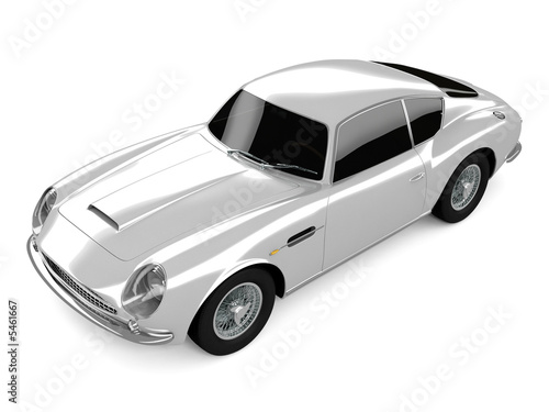 Silvery Classical Sports Car