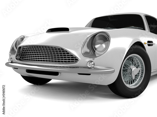 Silvery Classical Sports Car