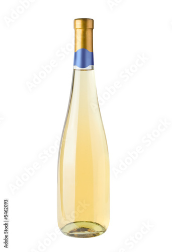 Isolated white wine bottle over white background