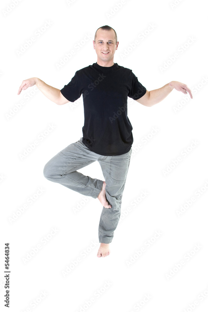 beautiful young man with the blue eyes on whrite background