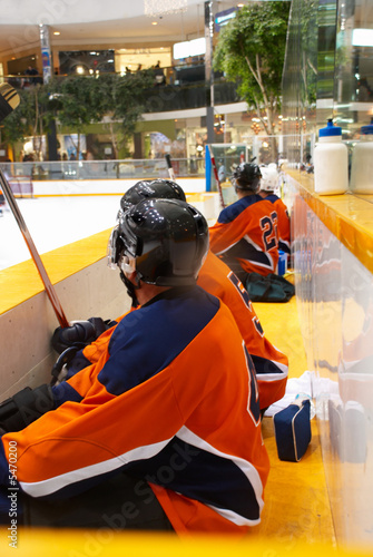 Hockey Team on Bench